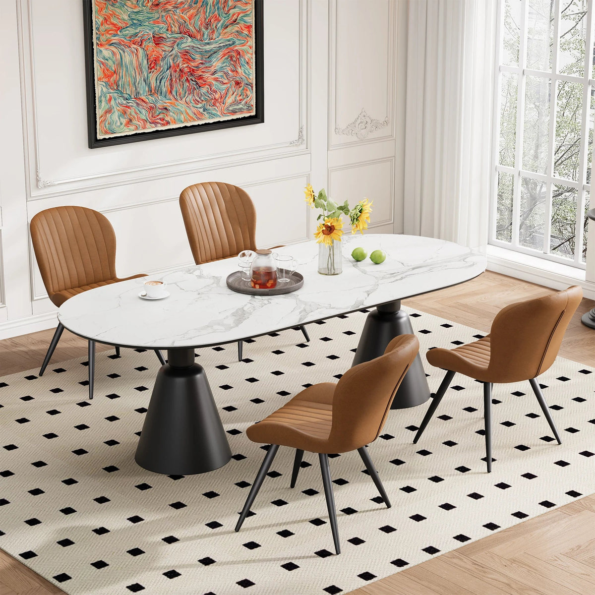 Modern Upholstered Dining Chairs – Set of 4