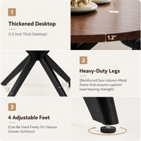 47-Inch Round Dining Table for 4-6 People