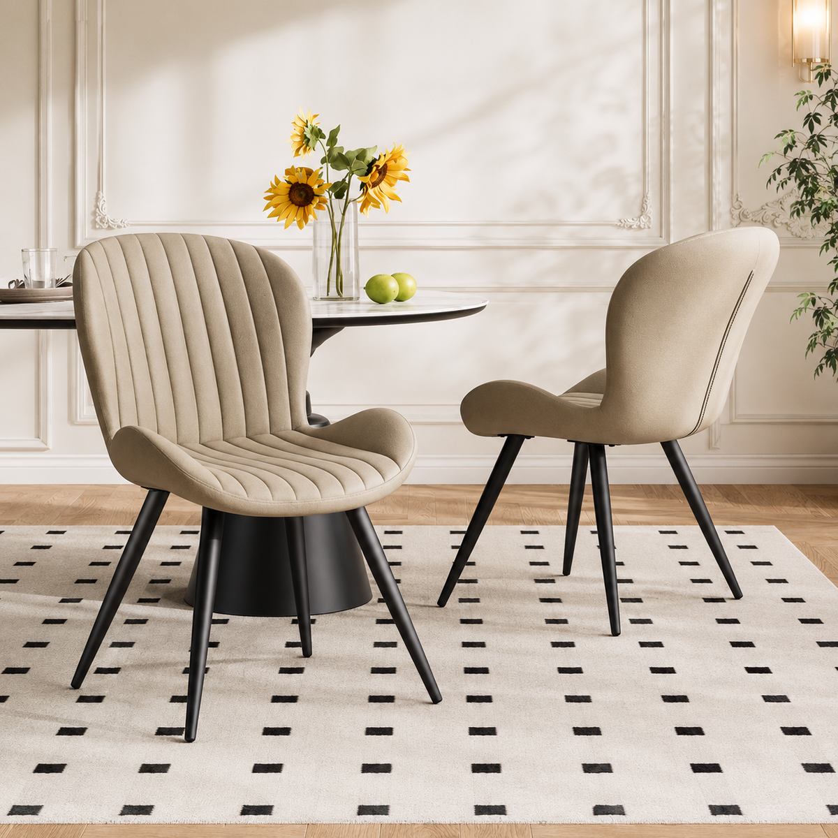 Modern Upholstered Dining Chairs – Set of 4