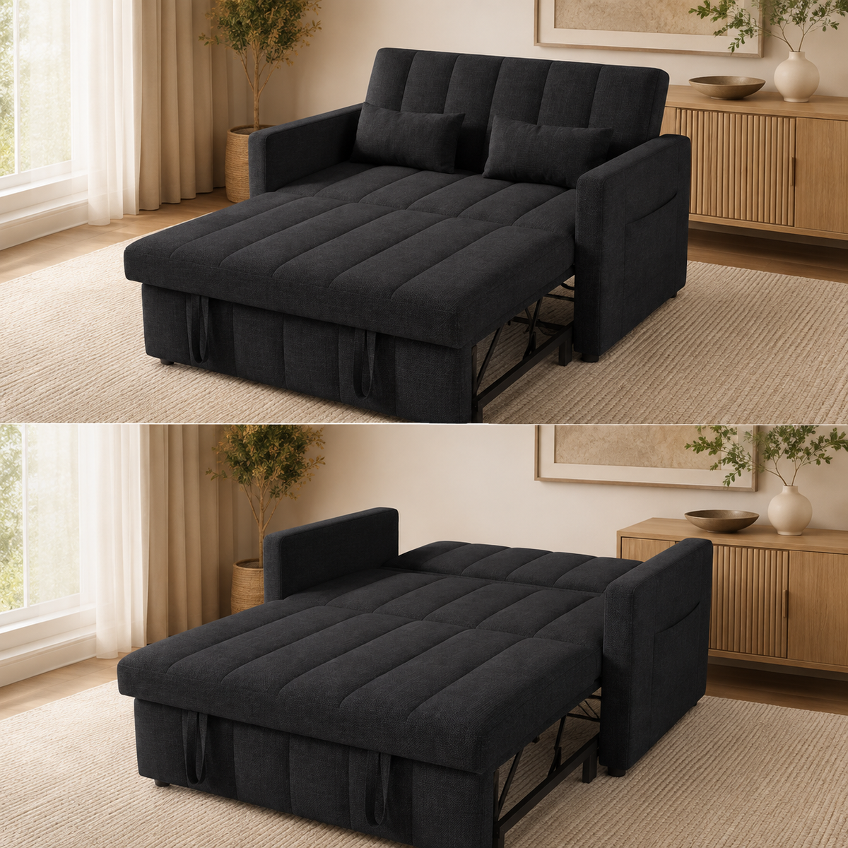 3-in-1 Convertible Sleeper Sofa Bed for Small Spaces