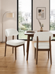 Curved Back Upholstered Dining Chairs – Set of 2
