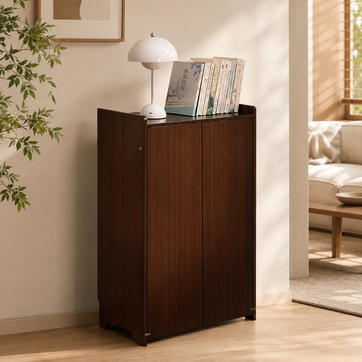 Bamboo Folding Desk with Hidden Storage