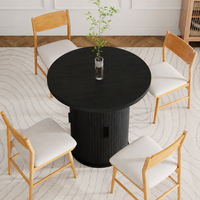 31.5-Inch Round Dining Table with Built-In Storage