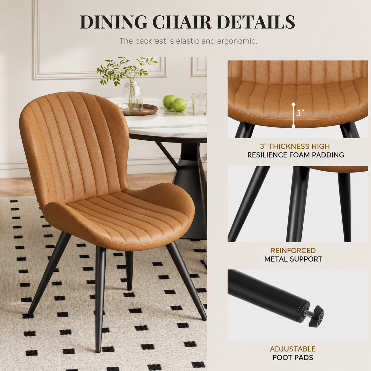 Modern Upholstered Dining Chairs – Set of 4