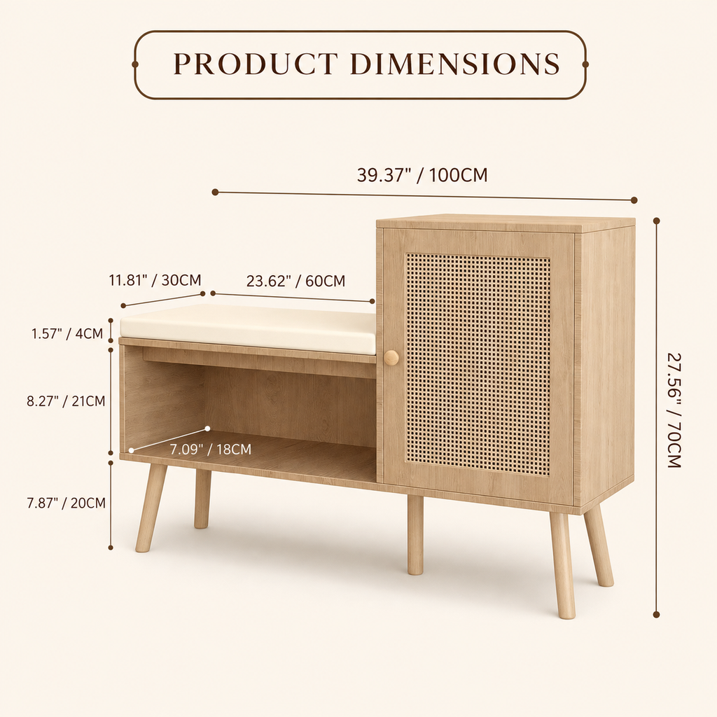 Shoe Storage Bench for Small Entryway