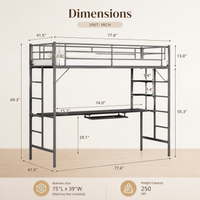 Twin Loft Bed with Built-In Desk