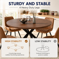47-Inch Round Dining Table for 4-6 People