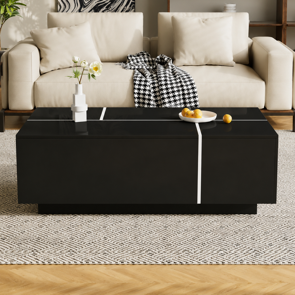 Extendable Coffee Table with Hidden Storage & Drawers