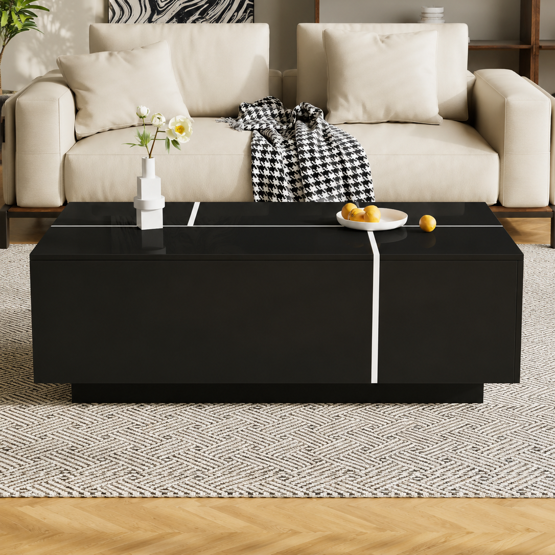 Extendable Coffee Table with Hidden Storage & Drawers
