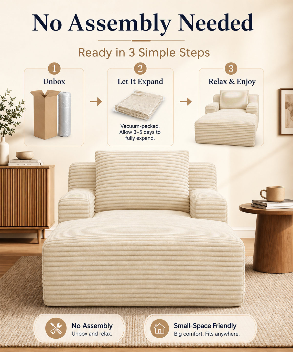 Convertible Velvet Sleeper Chair for Small Spaces