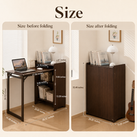 Bamboo Folding Desk with Hidden Storage