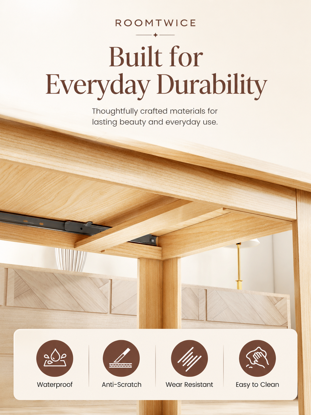 Extendable Wood Dining Table for 6-10 People