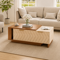 Extendable Coffee Table with Hidden Storage for Small Spaces