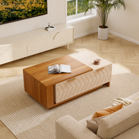 Extendable Coffee Table with Hidden Storage for Small Spaces