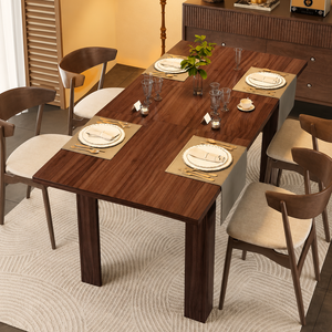 Extendable Wood Dining Table for 6-10 People